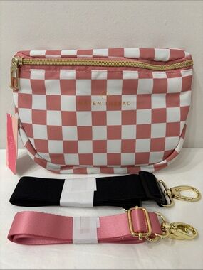 Maven Thread 3-in-1 Pink Checkered Crossbody Bag NWT Pink and Black straps